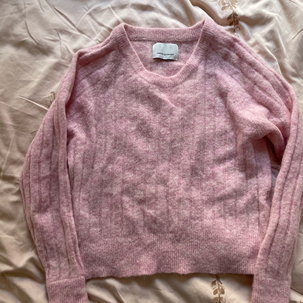Samsoe Samsoe wool sweater pink cropped fit